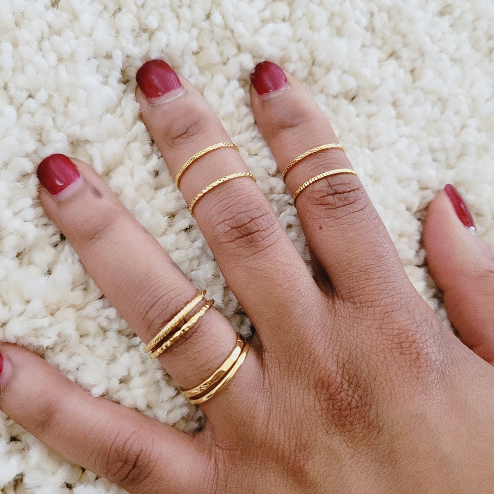 Minimalist Gold Stackable Rings - Picture 6 of 7